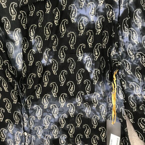 Velvet by Graham Spencer Shirt Womens Medium Blue Paisley Resort Cowgirl Western - Picture 4 of 11